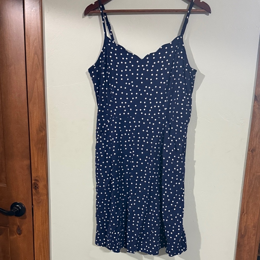 41 Hawthorn Navy and White Spotted Mini Dress